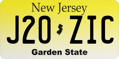 NJ license plate J20ZIC