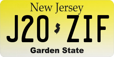 NJ license plate J20ZIF