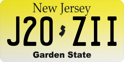NJ license plate J20ZII