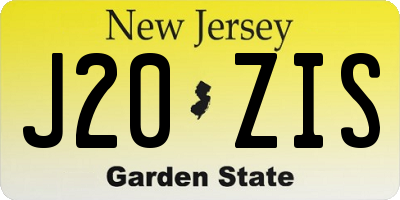 NJ license plate J20ZIS