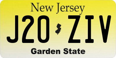 NJ license plate J20ZIV