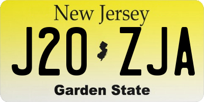 NJ license plate J20ZJA