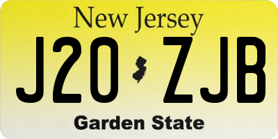 NJ license plate J20ZJB