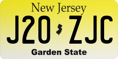 NJ license plate J20ZJC