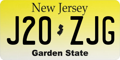NJ license plate J20ZJG