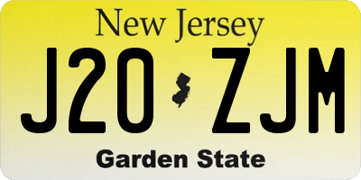 NJ license plate J20ZJM