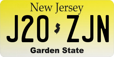 NJ license plate J20ZJN