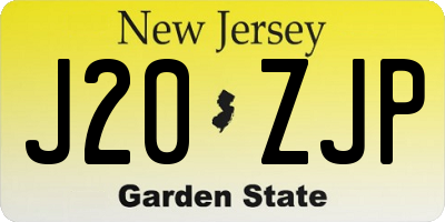 NJ license plate J20ZJP