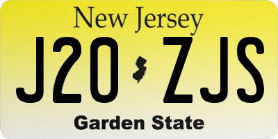 NJ license plate J20ZJS
