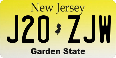 NJ license plate J20ZJW