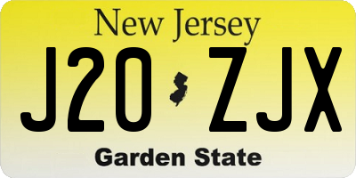 NJ license plate J20ZJX