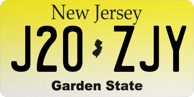 NJ license plate J20ZJY