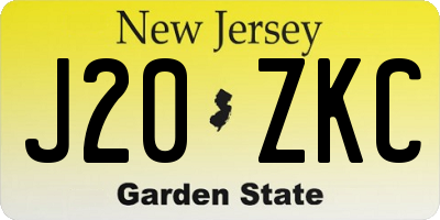 NJ license plate J20ZKC