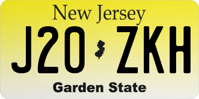 NJ license plate J20ZKH