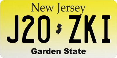 NJ license plate J20ZKI