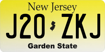 NJ license plate J20ZKJ