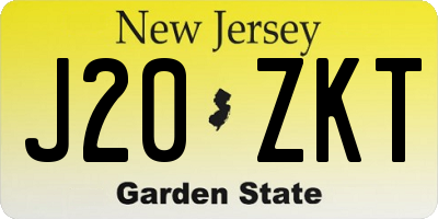 NJ license plate J20ZKT