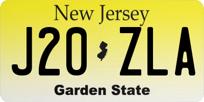 NJ license plate J20ZLA