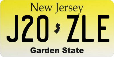 NJ license plate J20ZLE