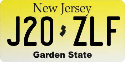 NJ license plate J20ZLF
