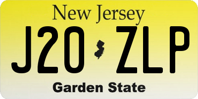 NJ license plate J20ZLP