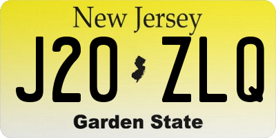 NJ license plate J20ZLQ