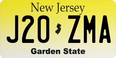 NJ license plate J20ZMA