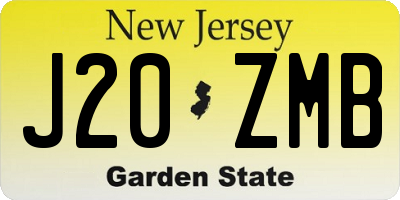 NJ license plate J20ZMB