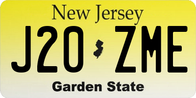 NJ license plate J20ZME
