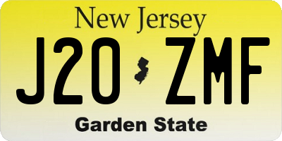 NJ license plate J20ZMF