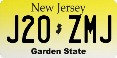 NJ license plate J20ZMJ