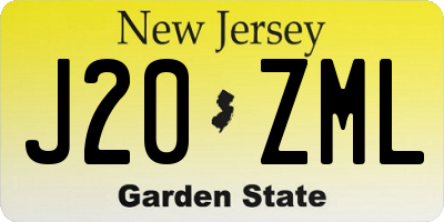 NJ license plate J20ZML