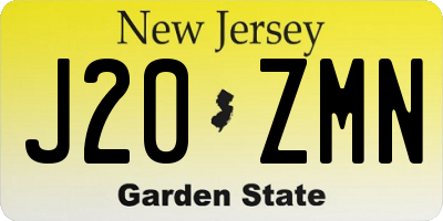 NJ license plate J20ZMN