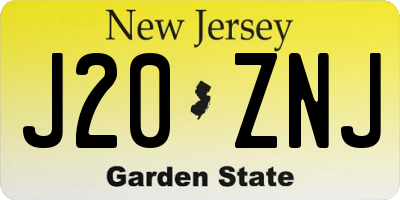 NJ license plate J20ZNJ