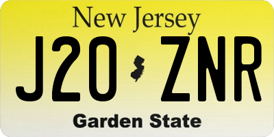 NJ license plate J20ZNR