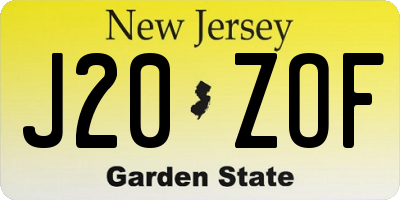 NJ license plate J20ZOF