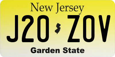 NJ license plate J20ZOV