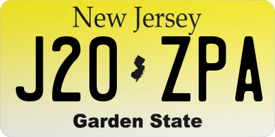 NJ license plate J20ZPA