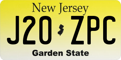 NJ license plate J20ZPC