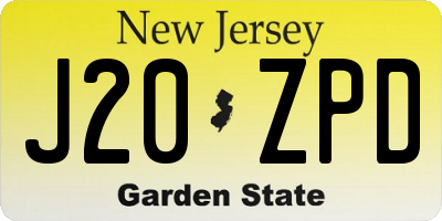 NJ license plate J20ZPD