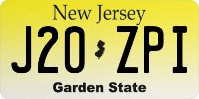 NJ license plate J20ZPI