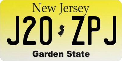 NJ license plate J20ZPJ