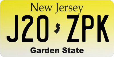 NJ license plate J20ZPK