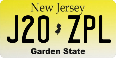 NJ license plate J20ZPL