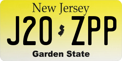 NJ license plate J20ZPP