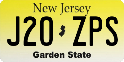 NJ license plate J20ZPS