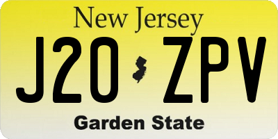 NJ license plate J20ZPV
