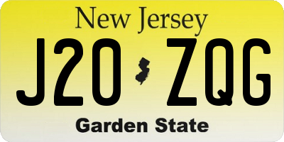 NJ license plate J20ZQG