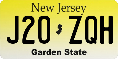 NJ license plate J20ZQH
