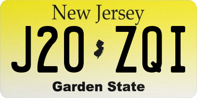 NJ license plate J20ZQI